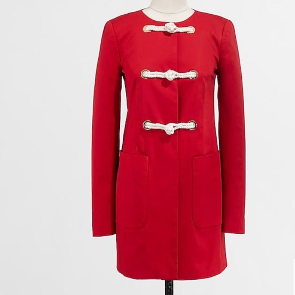J. Crew Red Rope Toggle Jacket